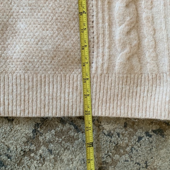Madewell Plus Cable Havener Pullover Sweater light pink size M Alpaca wool - Picture 11 of 13